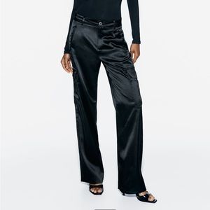 Satin Cargo Pants ZARA